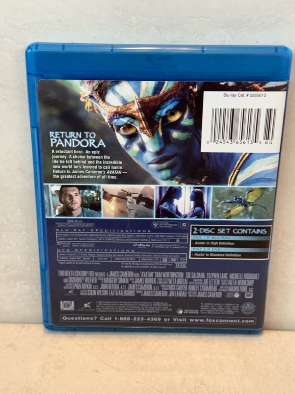 Avatar Blu-ray + DVD 2010 James Cameron Sam Worthington Zoe Saldana Pre Owned - Picture 2 of 3